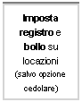Casella di testo: Imposta 
registro e bollo su locazioni
(salvo opzione cedolare)
