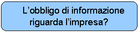 Rettangolo arrotondato: Lobbligo di informazione riguarda limpresa?