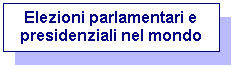 Casella di testo: Elezioni parlamentari e presidenziali nel mondo