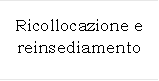 Ricollocazione e reinsediamento