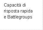 Capacit di risposta rapida
e Battlegroups
