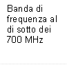 Banda di frequenza al di sotto dei 700 MHz