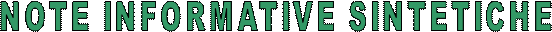 NOTE INFORMATIVE SINTETICHE
