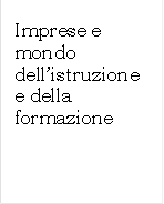 Imprese e mondo dellistruzione e della formazione

