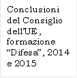 Conclusioni del Consiglio dellUE, formazione Difesa, 2014 e 2015