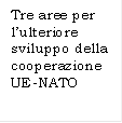 Tre aree per lulteriore sviluppo della cooperazione UE-NATO