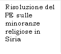Risoluzione del PE sulle minoranze religiose in Siria