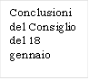 Conclusioni del Consiglio del 18 gennaio