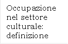 Occupazione nel settore culturale: definizione