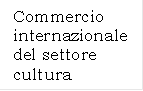 Commercio internazionale del settore cultura