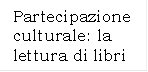 Partecipazione culturale: la lettura di libri