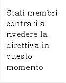 Stati membri contrari a rivedere la direttiva in questo momento

