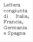 Lettera congiunta di Italia, Francia, Germania e Spagna