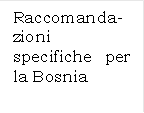Raccomanda-zioni specifiche per la Bosnia