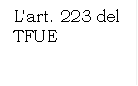 L'art. 223 del TFUE