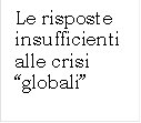 Le risposte insufficienti alle crisi globali