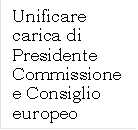 Unificare carica di Presidente Commissione e Consiglio europeo