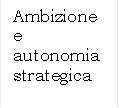 Ambizione e autonomia strategica