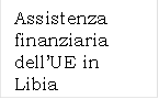 Assistenza finanziaria dellUE in Libia