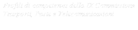 Profili di competenza della IX Commissione Trasporti, Poste e Telecomunicazioni