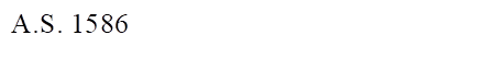 A.S. 1586