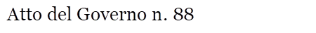 Atto del Governo n. 88