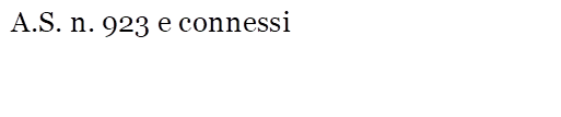 A.S. n. 923 e connessi


